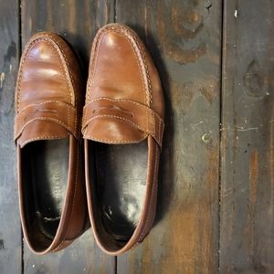 Tan leather Cole Haan loafers with box